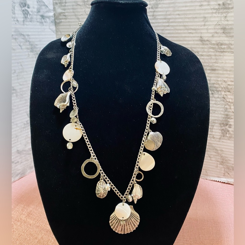 Chico's Silver and White Nautical Necklace